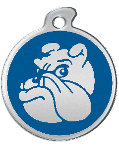 Misstoro Tiermarke mit Emaille, "Bulldogge", Blau, klein