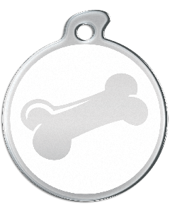 Misstoro Tiermarke mit Emaille, "Knochen", Weiß, klein