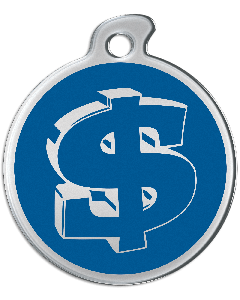 Misstoro Tiermarke mit Emaille, "Dollar", Blau, klein