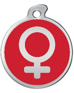 Misstoro Tiermarke mit Emaille, "Weiblich", Rot, klein