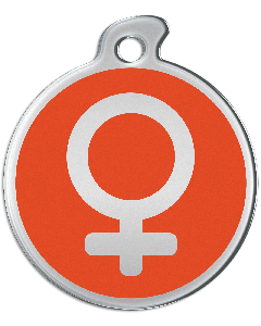 Misstoro Tiermarke mit Emaille, "Weiblich", Orange, klein