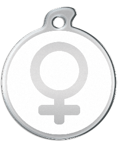 Misstoro Tiermarke mit Emaille, "Weiblich", Weiß, klein
