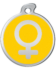 Misstoro Tiermarke mit Emaille, "Weiblich", Gelb, klein