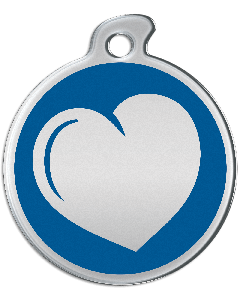 Misstoro Tiermarke mit Emaille, "Herz", Blau, klein