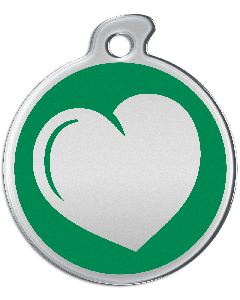 Misstoro Tiermarke mit Emaille, "Herz", Grün, klein