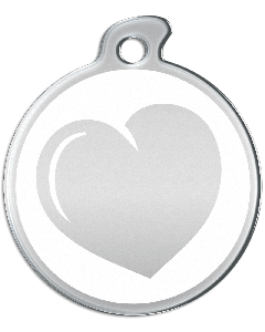 Misstoro Tiermarke mit Emaille, "Herz", Weiß, klein
