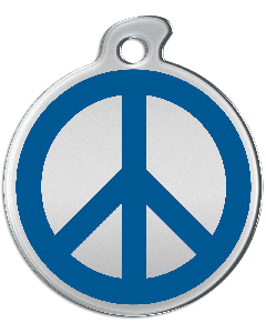 Misstoro Tiermarke mit Emaille, "Peace", Blau, klein