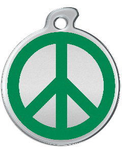 Misstoro Tiermarke mit Emaille, "Peace", Grün, klein