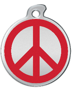 Misstoro Tiermarke mit Emaille, "Peace", Rot, klein