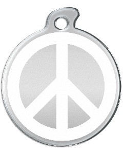 Misstoro Tiermarke mit Emaille, "Peace", Weiß, klein