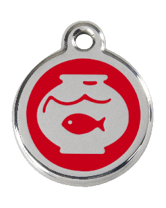 RedDingo Tiermarke mit Emaille, "Aquarium", Rot, klein