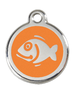 RedDingo Tiermarke mit Emaille, "Fisch", Hellorange, klein