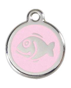 RedDingo Tiermarke mit Emaille, "Fisch", Rosa, klein