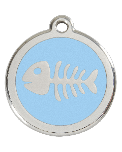 RedDingo Tiermarke mit Emaille, "Fischgräten", Hellblau, klein