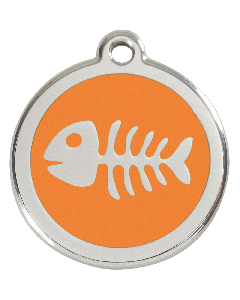 RedDingo Tiermarke mit Emaille, "Fischgräten", Hellorange, klein