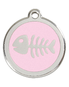 RedDingo Tiermarke mit Emaille, "Fischgräten", Rosa, klein