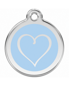 RedDingo Tiermarke mit Emaille, "Herz Cartoon", Hellblau, klein