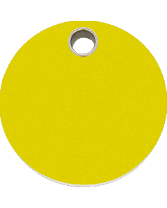 RedDingo Hundemarke aus Kunststoff, "Kreis", Gelb, groß