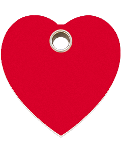 RedDingo Hundemarke aus Kunststoff, "Herz", Rot, groß
