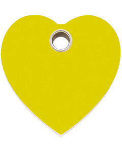 RedDingo Hundemarke aus Kunststoff, "Herz", Gelb, groß